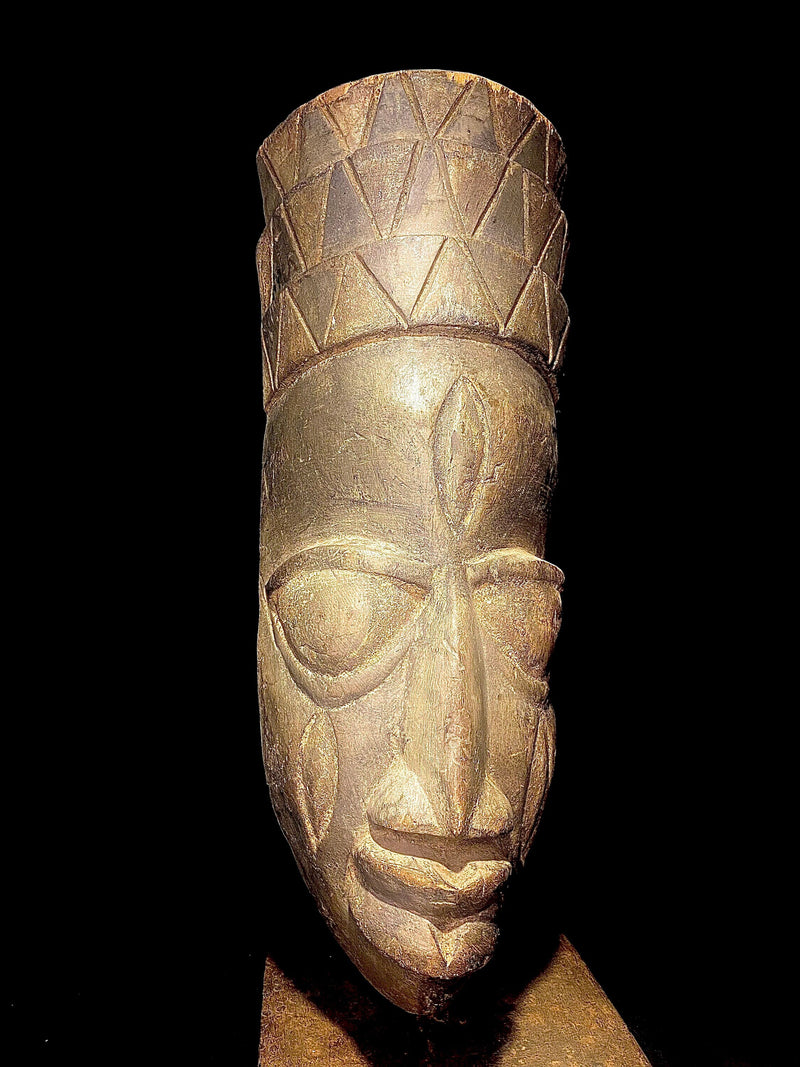 African mask Vintage Hand Carved Wooden Tribal African Art Face Mask Lega Bwami mask-1804