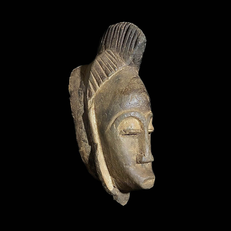 African mask Baule Mask Côte D'ivoire Tribal Face Mask Wood Hand Carved Wall Hanging-7814