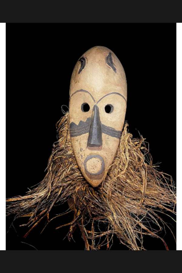 African mask Lega mask carved wood tribal mask african Carved wooden art mask -6072
