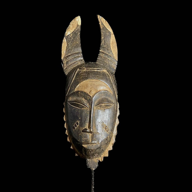 African mask Baule Masks Antique wall hanging primitive art African Masks Wood Carved -7623