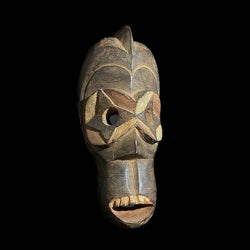 African Dan Mask - Handcrafted Tribal Wall Art Decor | Unique Primitive Mask Sculpture | Ethnic Collectibles for Home Accent-7632