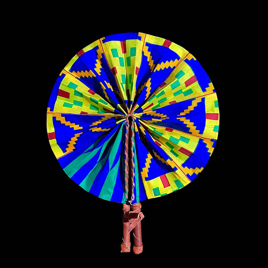 3 African Kente Hand Fan Foldable Kente Hand Fan Primitive Art Collectibles-7665