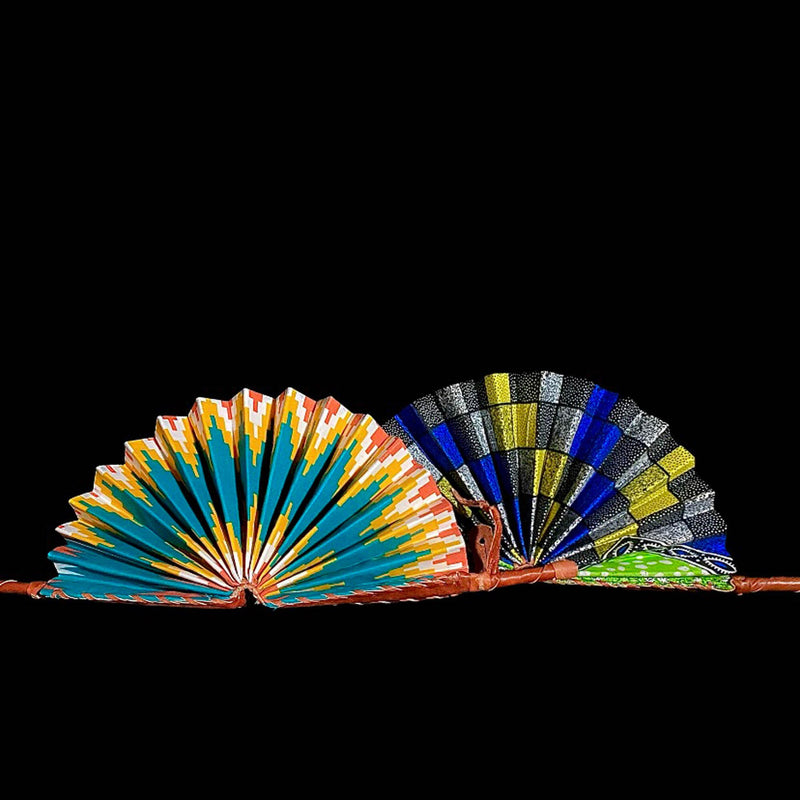 3 African Kente Hand Fan Foldable Kente Hand Fan Primitive Art Collectibles-7695