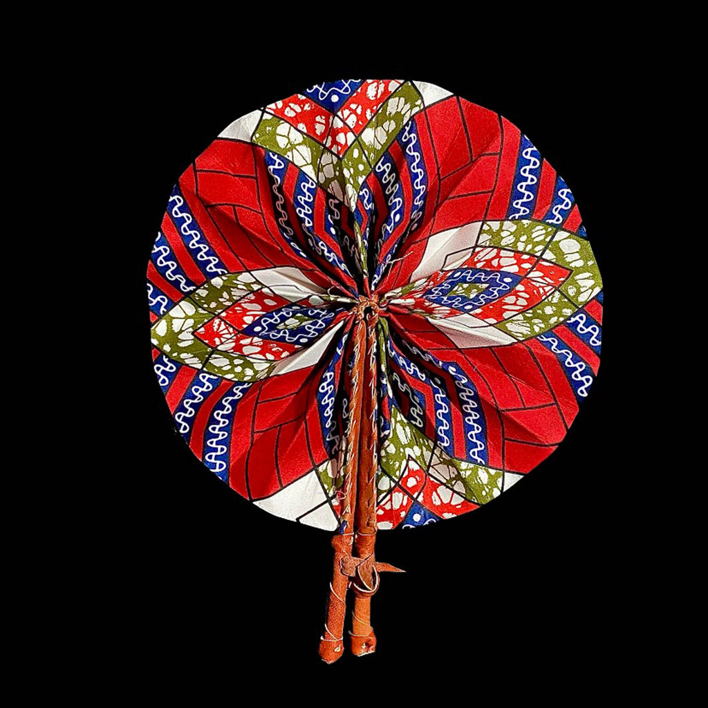 3 African Kente Fabric Fan African Fan Leather Ankara Fan Wedding Favors  of Handmade Kente Cloth Fans, African Print Fabric home decor-7685
