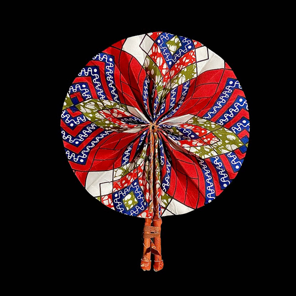 3 African Kente Fabric Fan African Fan Leather Ankara Fan Wedding Favors  of Handmade Kente Cloth Fans, African Print Fabric home decor-7685