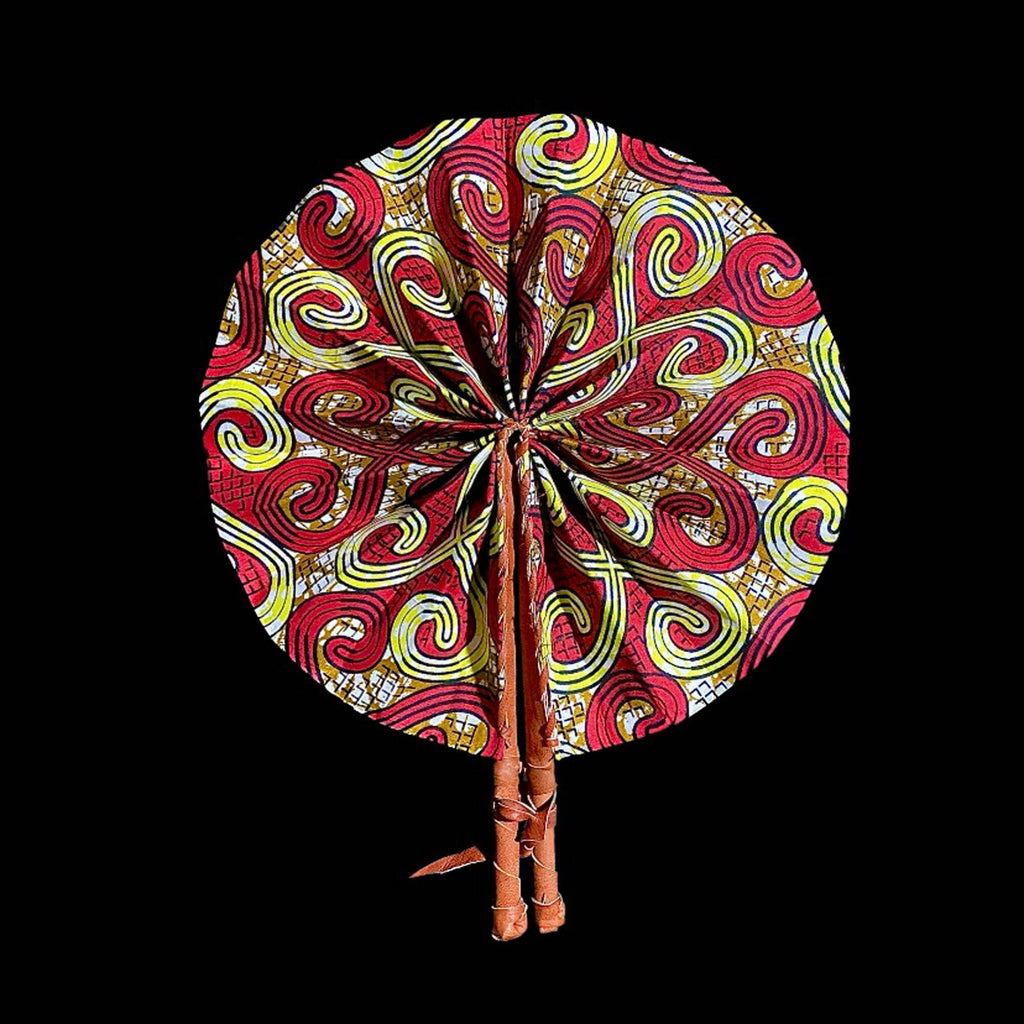 3 African Kente Fabric Fan African Fan Leather Ankara Fan Wedding Favors  of Handmade Kente Cloth Fans, African Print Fabric home decor-7685
