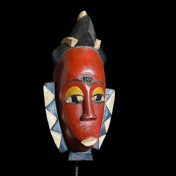 African mask Vintage Hand Carved Wooden Tribal African Art Face Mask African Guro Baule-7924