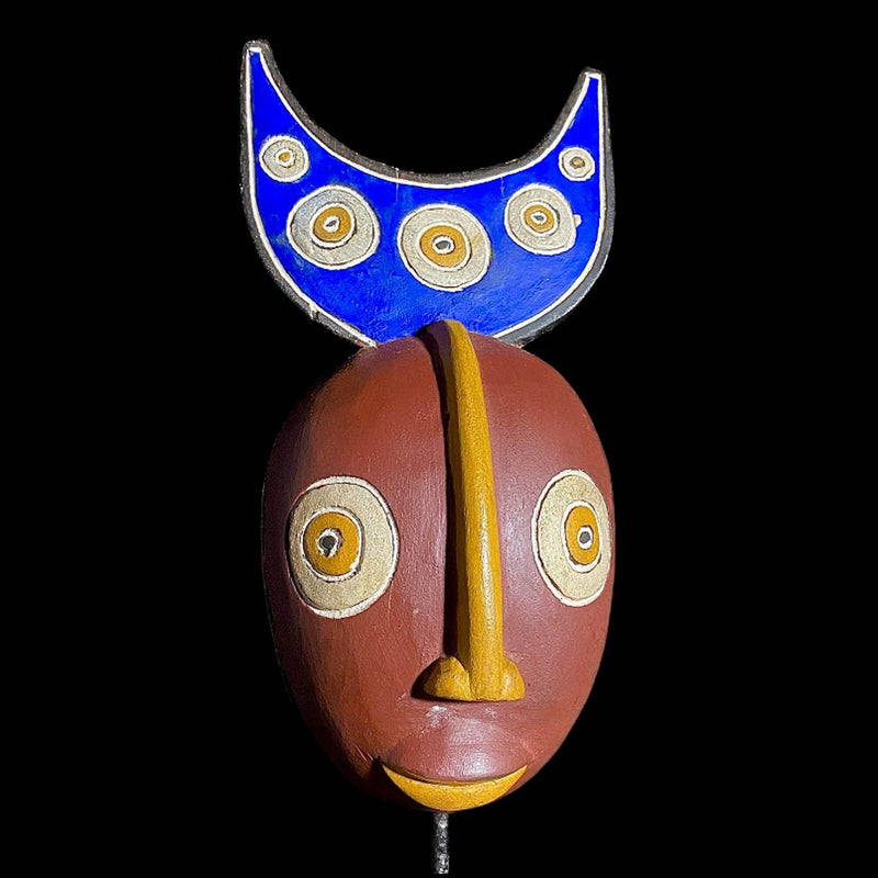 African mask Fortune Hand Crafted Wood Mask Bobo Wall Hanging Primitive Art Collectible- 7761