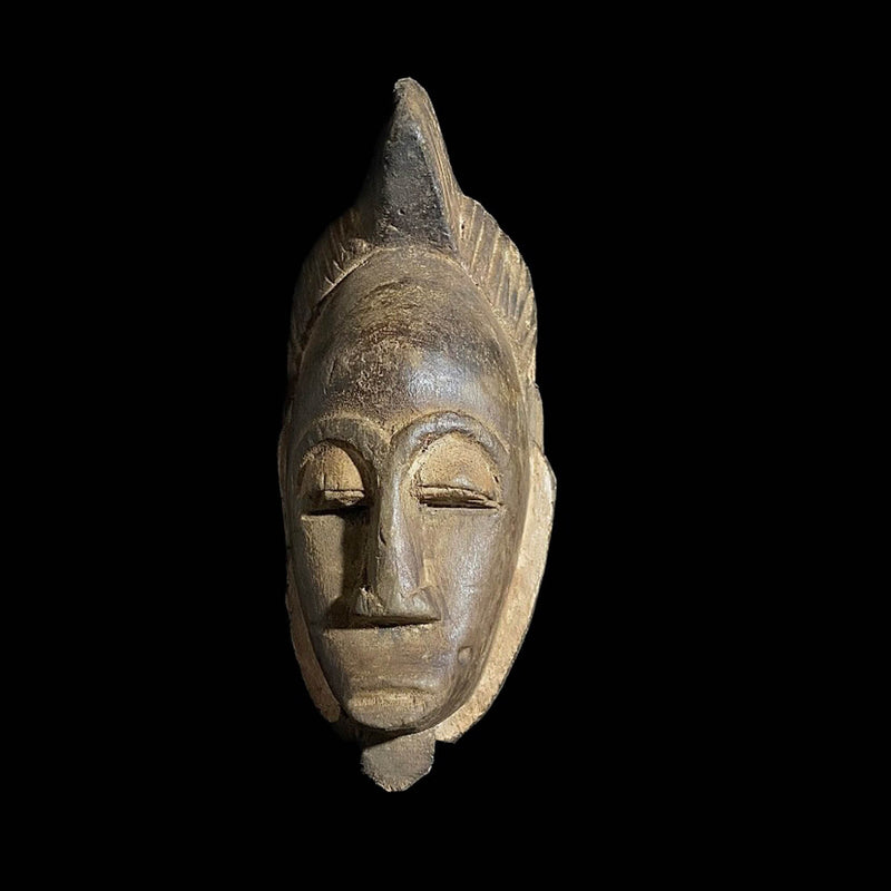 African mask Baule Mask Côte D'ivoire Tribal Face Mask Wood Hand Carved Wall Hanging-7814