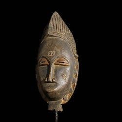 African mask Baule Wall Hanging Traditional Art Mask Antique Folk Art Baule Mask Art -7885