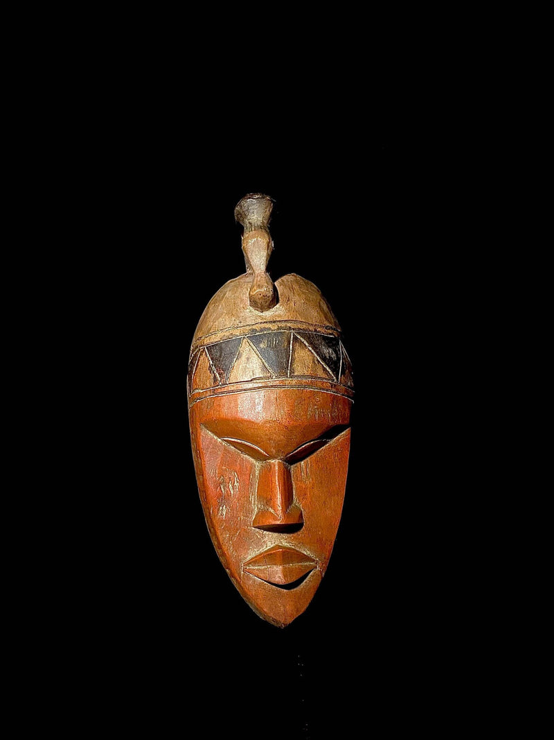 African mask antiques tribal Face GURO Wood Carved Hanging cote d'ivoire masks for wall-3362