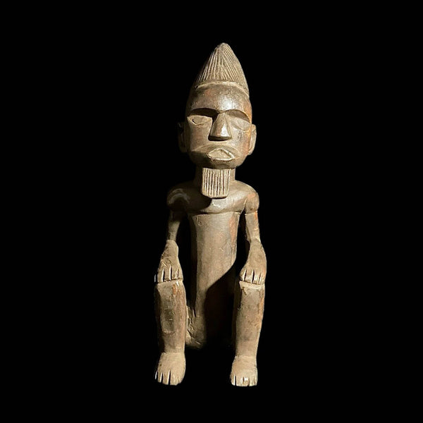 African Figure Art Wooden Carved Statue Tribal Wood Bena Luluwa Figure-8035
