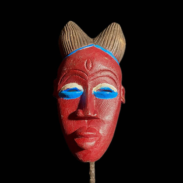 African Mask Mask African Tribal Face Guru Wood Hand Carved Vintage Wall Hanging-8137