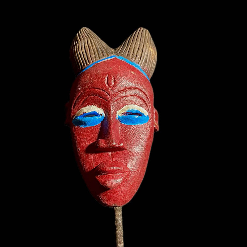 African Mask Mask African Tribal Face Guru Wood Hand Carved Vintage Wall Hanging-8137