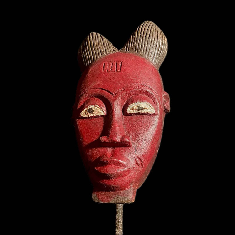 African Tribal Face Mask Wood Hand Carved Vintage Wall Hanging Guro Mask-8142