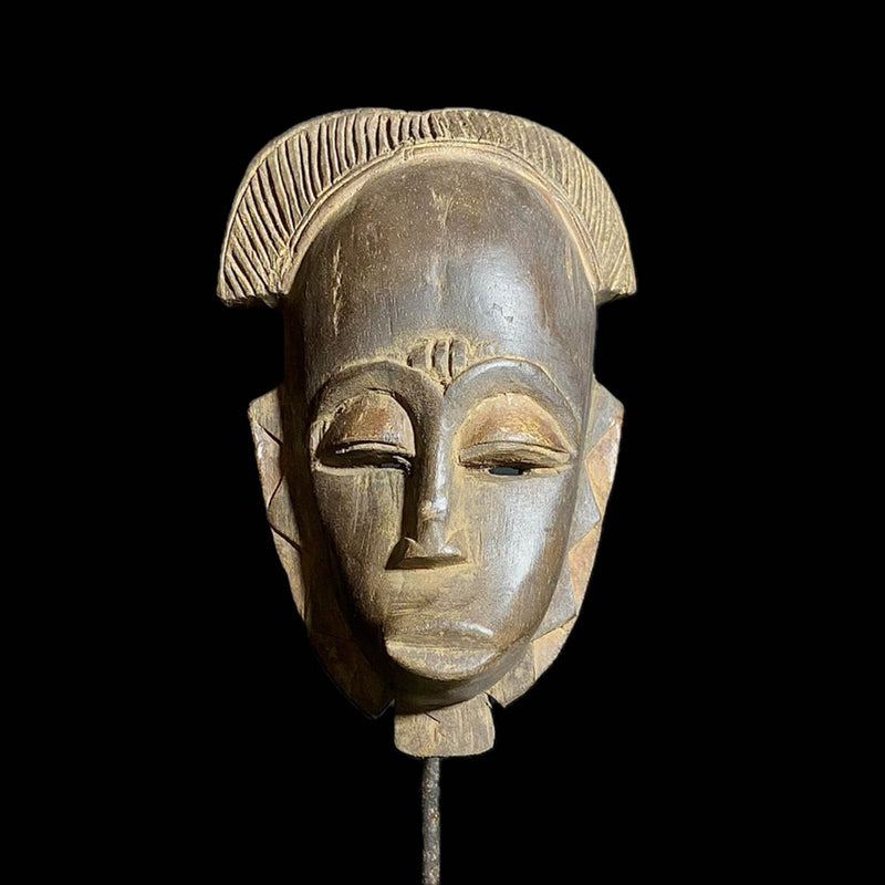african mask African Tribal Face Mask Wood Hand Carved Vintage Wall Hanging Baule Mask-8194