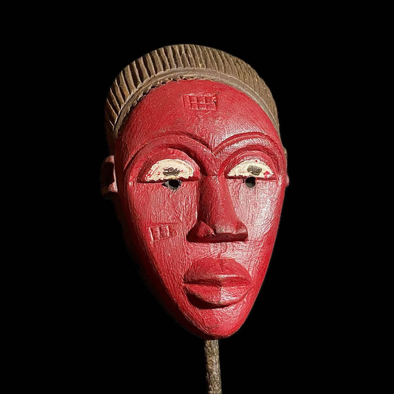 African Wall Hanging Mask Vintage Hand Carved Wooden African Guro Baule-8126