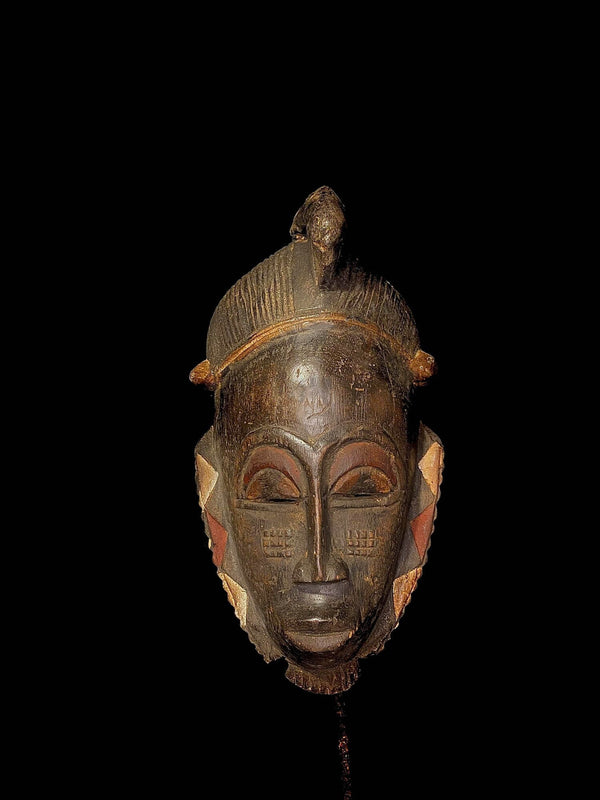african mask African Tribal Wood masks Hand Carved wooden art masks Baoulé GURO-5284