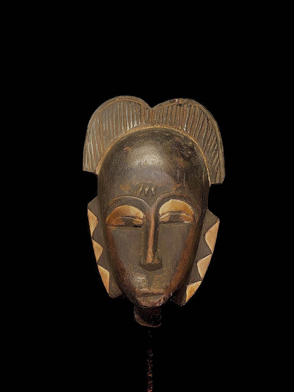 African masks antiques tribal Face vintage carved wood Hanging guro masks -5304