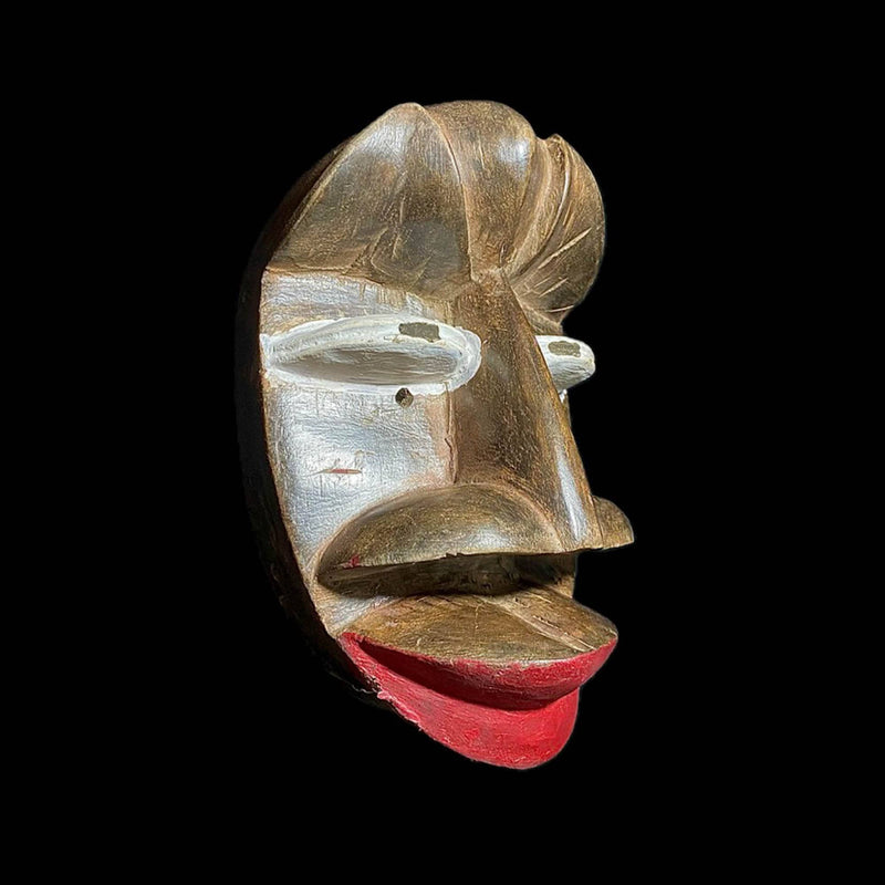 African Mask Dan Home Décor Carved Wooden Power Dan Mask Wall Hanging-8174
