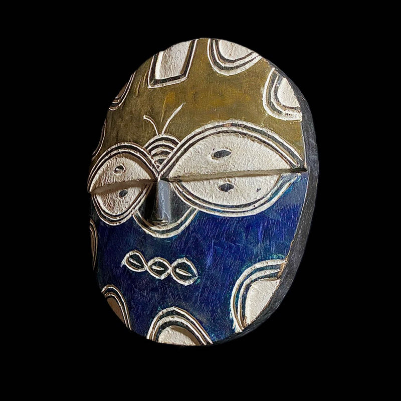 african mask African Tribal Face Mask Wood Hand Carved Vintage Wall Hanging Tsaye Teke-8188