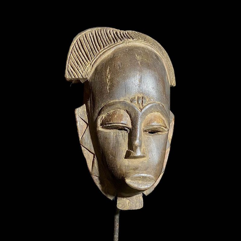 african mask African Tribal Face Mask Wood Hand Carved Vintage Wall Hanging Baule Mask-8194