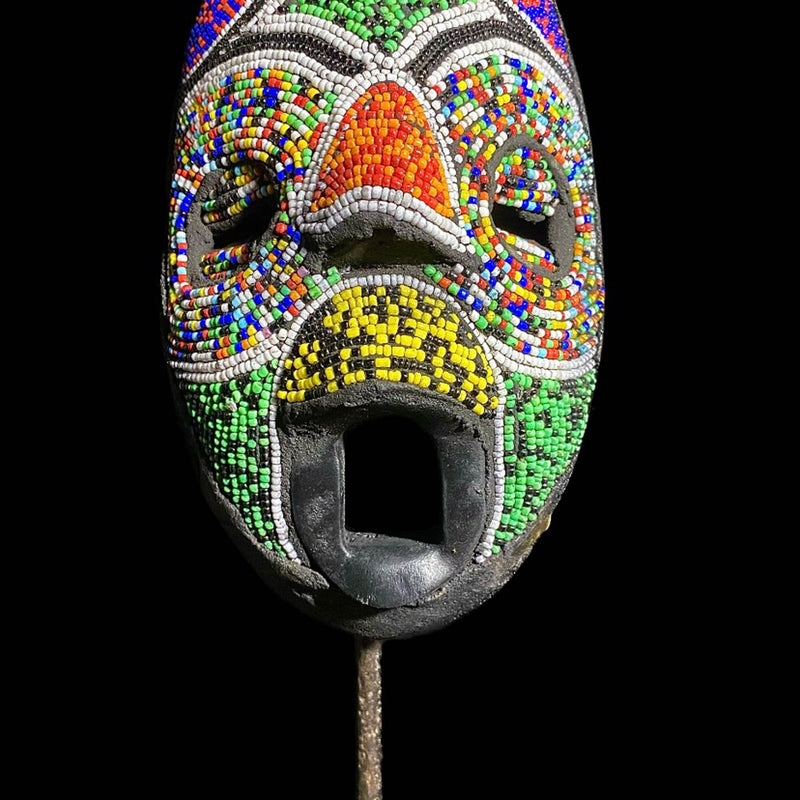 African mask hand carved traditional wooden wall decor tribe ghana mask-7983