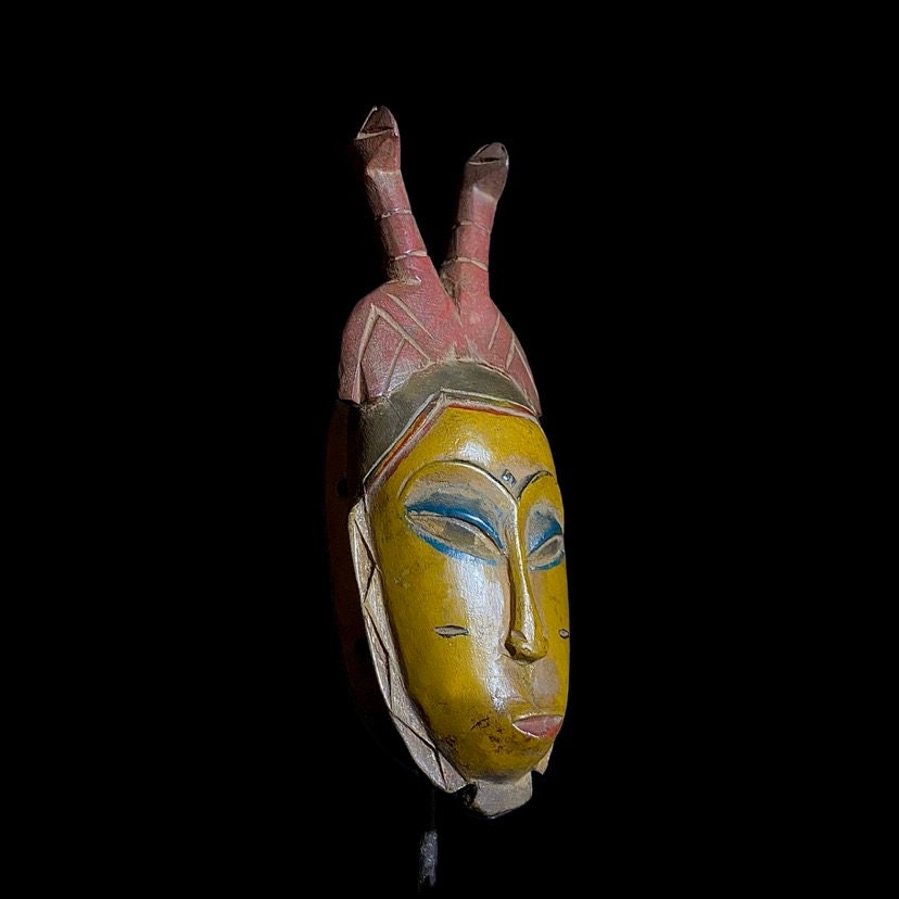 African Guro mask Hand Carved Vintage Tribal Wall Décor Art Home Decor-8586