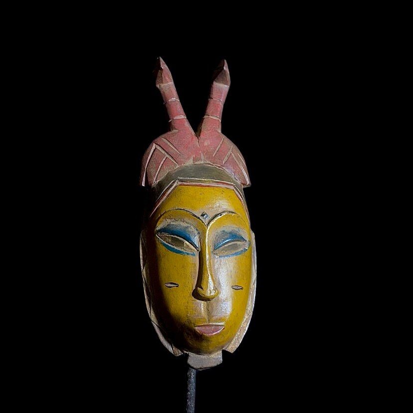 African Guro mask Hand Carved Vintage Tribal Wall Décor Art Home Decor-8586