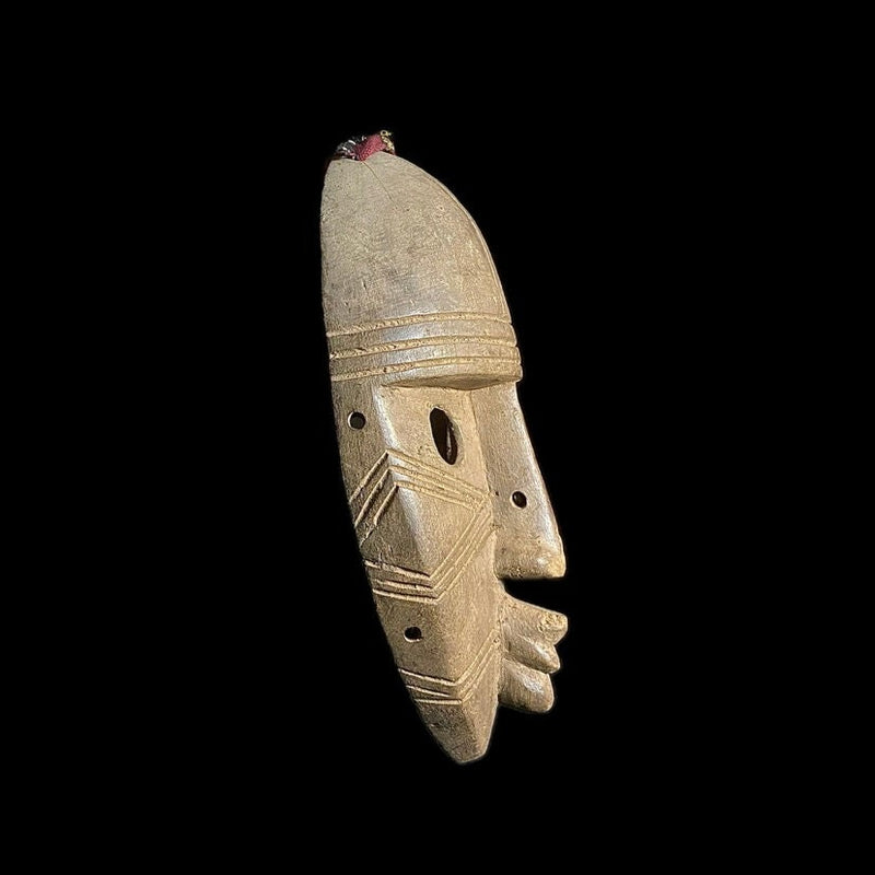 African Mask Tribal Face Mask Wood Hand Carved Vintage Dan Kran Kaogle Mask-8907
