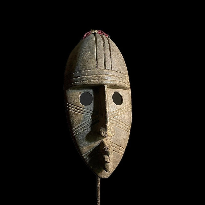 African Mask Tribal Face Mask Wood Hand Carved Vintage Dan Kran Kaogle Mask-8907