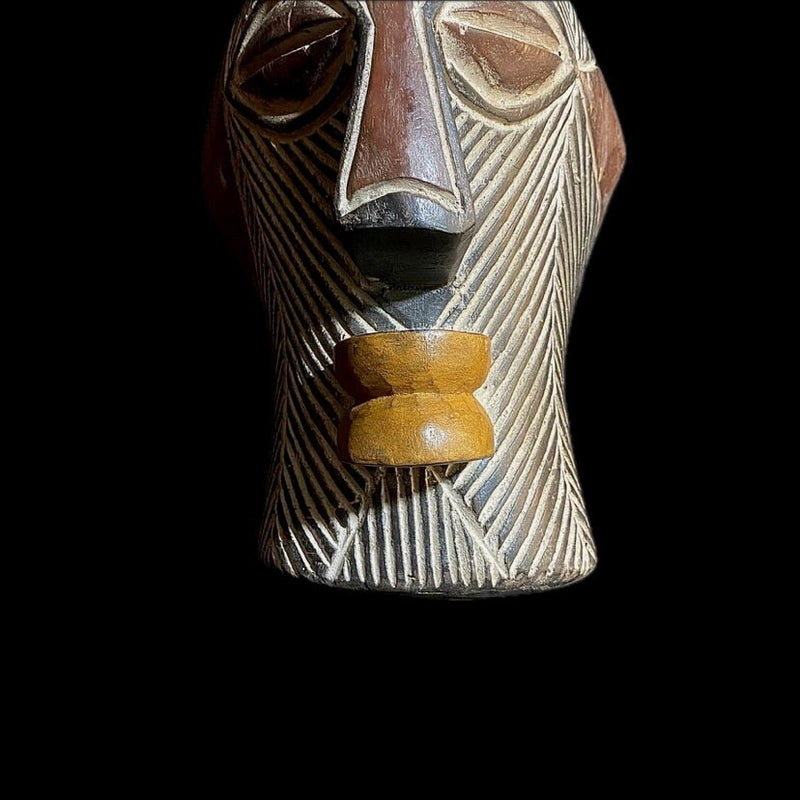 African Tribal Face Mask Wood Hand Wall Hanging Songye Kifwebe Mask-8916