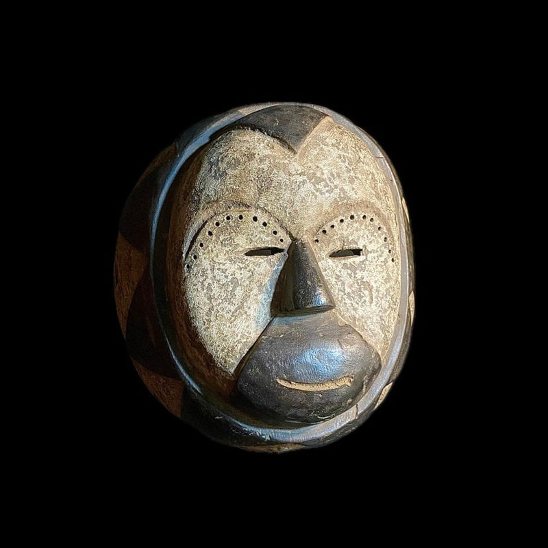 African Mask Tribal Face Wood Hand Carved Vintage Wall Hanging Lega Mask-8935