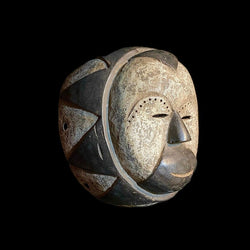 African Mask Tribal Face Wood Hand Carved Vintage Wall Hanging Lega Mask-8935