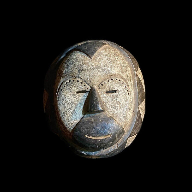 African Mask Tribal Face Wood Hand Carved Vintage Wall Hanging Lega Mask-8935
