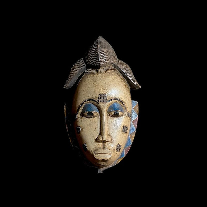 African mask Vintage Hand Carved Wooden Tribal African Art Face Mask African Guro Baule-8989