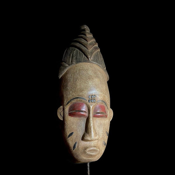 African mask Home Décor Traditional Tribal Handicraft GURO Of Solid Wood Hand Carving-9007