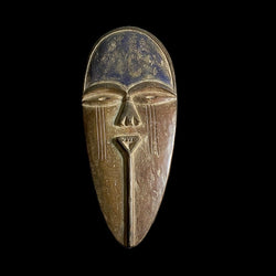 African Masks Lega Mask Carved Vintage African Wall Hanging Primitive Art-9099