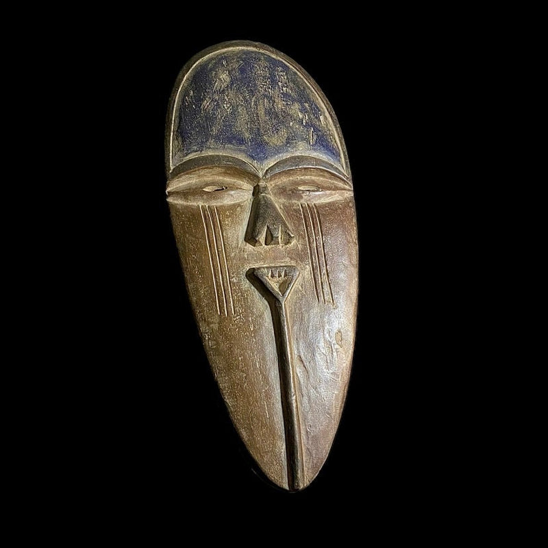 African Masks Lega Mask Carved Vintage African Wall Hanging Primitive Art-9099