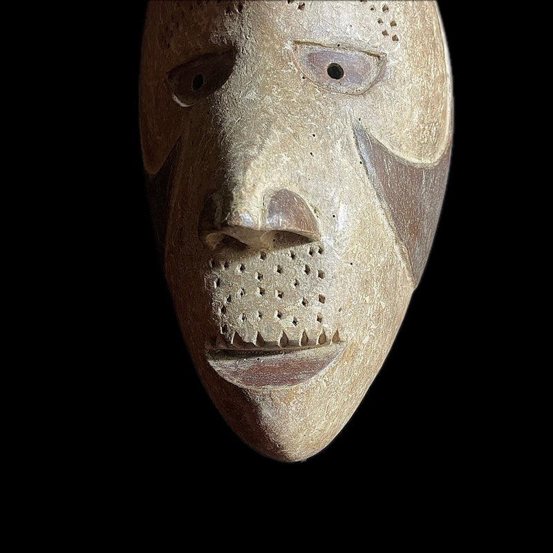 Vintage African Mask- Mask Wood Hand Carved Wall Hanging young Igbo-9114