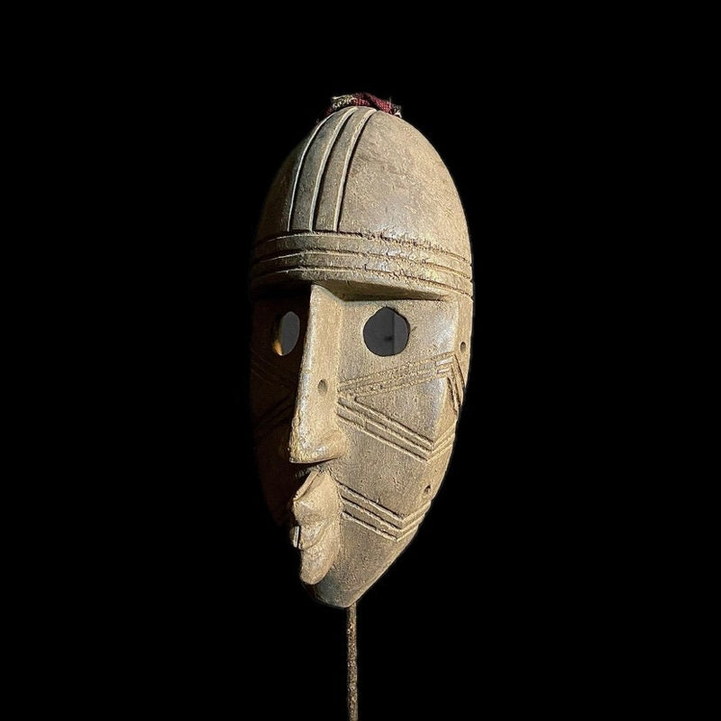 African Mask Tribal Face Mask Wood Hand Carved Vintage Dan Kran Kaogle Mask-8907