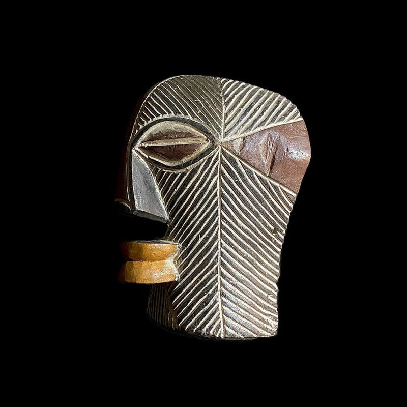 African Tribal Face Mask Wood Hand Wall Hanging Songye Kifwebe Mask-8916