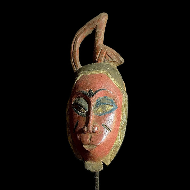 African mask African Tribal Face Mask Wood Baule Style Mask Akan peoples Home Décor-9198