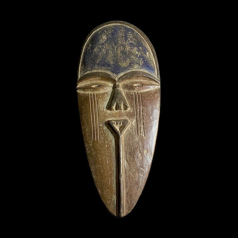 African Masks Lega Mask Carved Vintage African Wall Hanging Primitive Art-9099