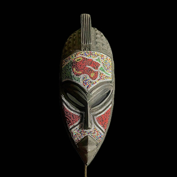 African mask African Home Décor Colorful Mask Ghana Hand Carved Wooden Wall Hanging-9101