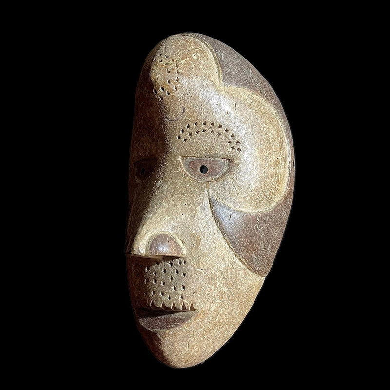 Vintage African Mask- Mask Wood Hand Carved Wall Hanging young Igbo-9114