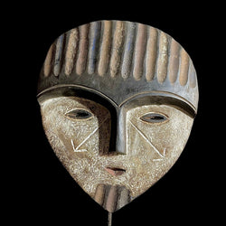 African Mask Tribal Face Wood Hand Carved Vintage Wall Hanging Lega Mask masks for wall-9320