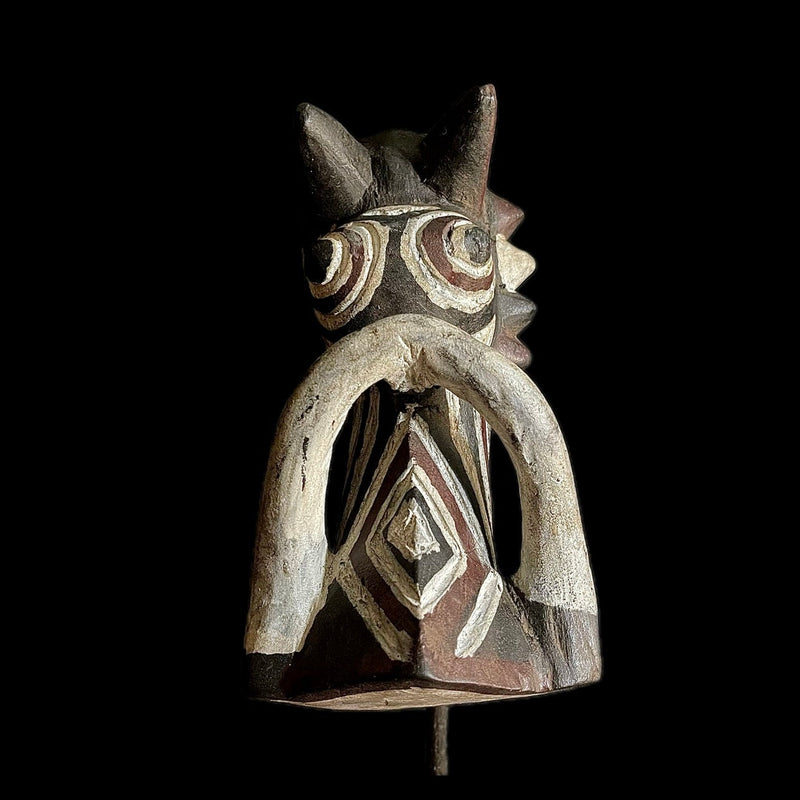 African Tribal Face Mask Wood Bwa Warthog Mask Tusk BOBO -9197