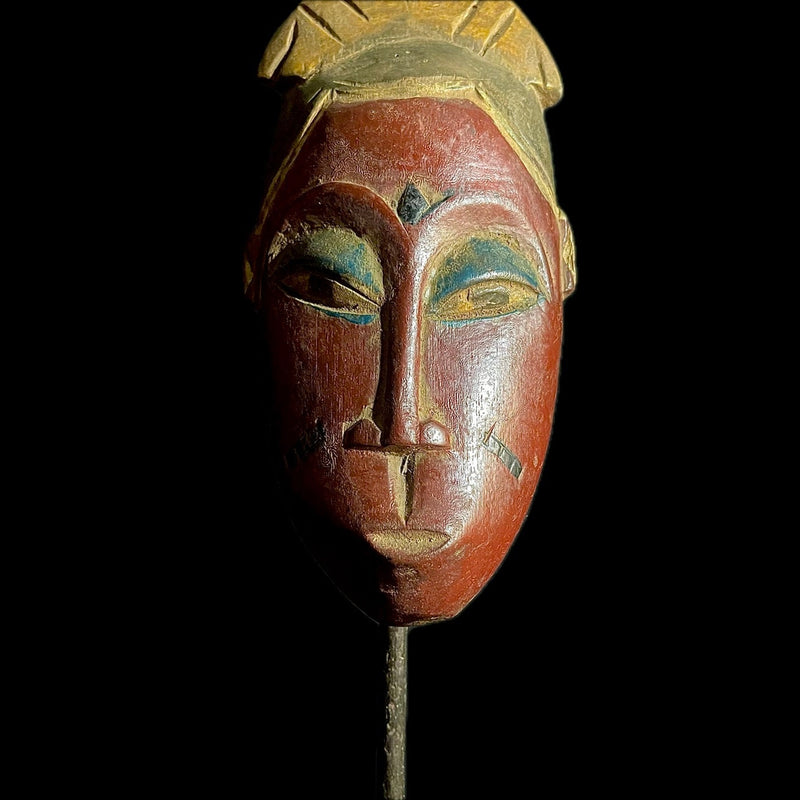African mask African Tribal Face Mask Wood Guro Baule Vintage Hand Carved Wooden Tribal-9226