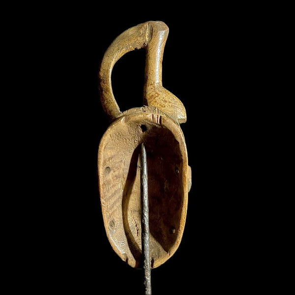 African Mask Antiques Tribal Face Vintage Wood Carved Yaure Guro Mask-9231
